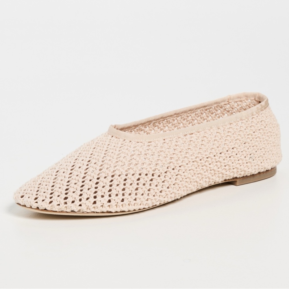 NIB • STAUD Alba Ballet Shoes in Cream Crochet - Picture 5 of 11